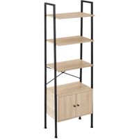 tectake - Wandrek wandkast stellingkast boekenkast Brentwood - 57,5x34x173cm - industrieel - lichtbruin - 404707 - thumbnail