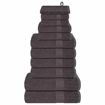 VidaXL 12-delige handdoekenset 360 g/m² 100% katoen antracietkleurig