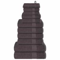 VidaXL 12-delige handdoekenset 360 g/m² 100% katoen antracietkleurig