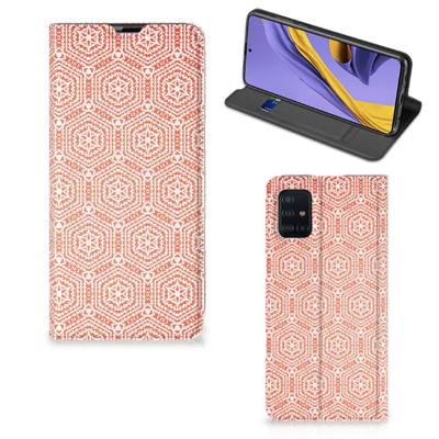 Samsung Galaxy A51 | Hoesje met Magneet | Pattern Orange