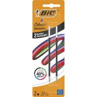 BIC vulling voor balpen 4 Colours Smooth, medium, blister van 2 stuks, zwart