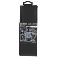 Car Plus stuurhoes Comfort Grip Vent uni kunstleer zw/rd 39 40 cm - thumbnail