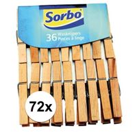 72x Sorbo wasknijpers hout