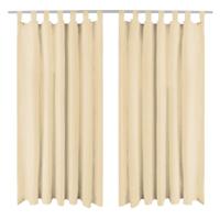 VidaXL Micro-satijnen gordijnen met lussen 140x225 cm beige 2 st