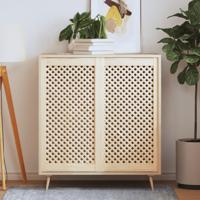 Kastdeuren met latwerk 2 st 49,5x99 cm massief grenenhout - thumbnail