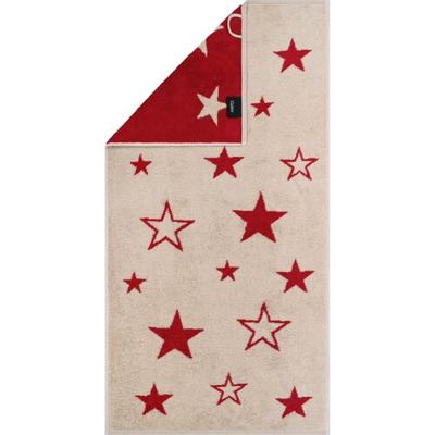 Cawö Cawo Christmas Edition 792 Stars Handdoek rot