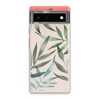 Tropical watercolor leaves: Google Pixel 6 Transparant Hoesje