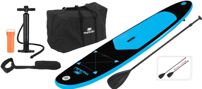 Valetti Waikiki 285cm SUP board (Kleur: zwart/blauw) Valetti Waikiki 285cm SUP board (Kleur: zwart/blauw)