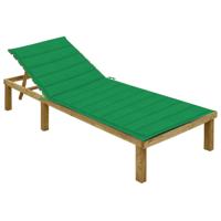 Ligbed met groen kussen geïmpregneerd grenenhout