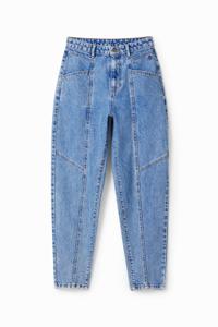 Mom jeans met stiksels - BLUE - 40