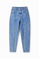 Mom jeans met stiksels - BLUE - 40 - thumbnail