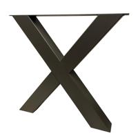 Premium stalen X tafelpoot 76 bij 10 cm en hoogte 72 cm anodic brown (10 x 10 cm)