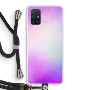 Clouds pastel: Samsung Galaxy A71 Transparant Hoesje met koord