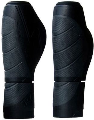 Simson handvatten ergonomics zwart-antraciet - ergonomische peddelvorm, optimale drukverdeling, extra steun, geschikt voor fietsen met/ zonder gripshift versnelling # #handvatten #ergonomics #zwart-antraciet
