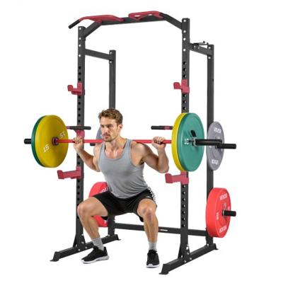VEVOR Power Cage Power Rack, multifunctioneel squat rack met verstelbare hoogte, fitnessapparaat voor thuis voor krachttraining met J-haken en andere fitnessaccessoires voor bankdrukken, pull-ups en dips.