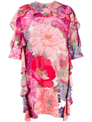 Valentino Garavani robe volantée à fleurs - Rose