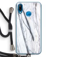 Gestreepte marmer: Huawei P20 Lite Transparant Hoesje met koord