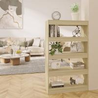 Boekenkast/kamerscherm 80x30x135 cm bewerkt hout sonoma eiken