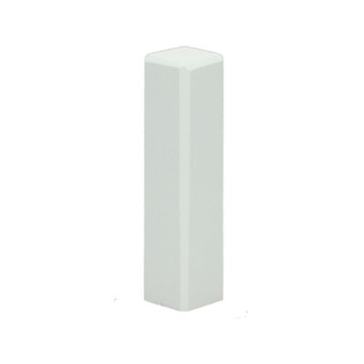 Hoek/eindstuk t.b.v. MDF plint 70x15 wit RAL9016
