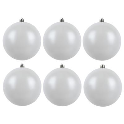 Decoris kerstballen - 12x st - wit - 6 cm - kunststof - mat en glans - kerstversiering