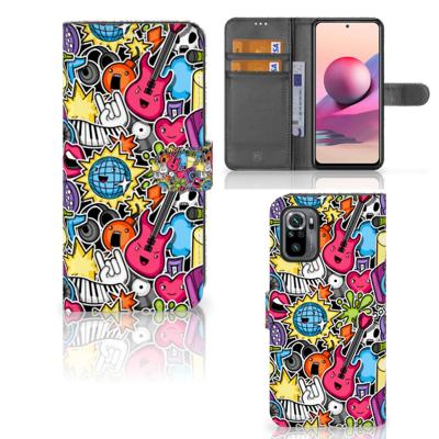 Xiaomi Redmi Note 10S | 10 4G | Poco M5s | Wallet Case | met Pasjes | Punk Rock