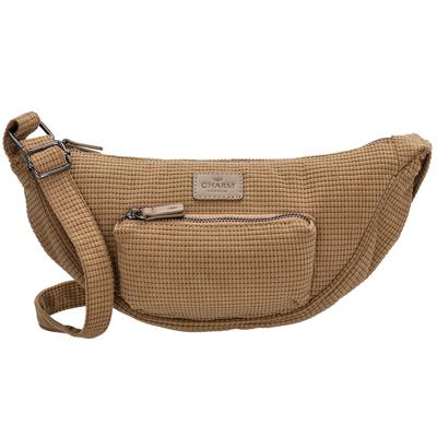 Charm London Corduroy Moonbag Schoudertas Valley Taupe
