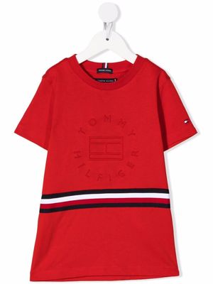 Tommy Hilfiger Junior t-shirt à logo brodé - Rouge
