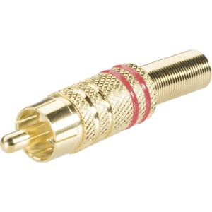 TRU COMPONENTS 1578988 Cinch-connector Stekker, recht Aantal polen: 2 Rood 1 stuk(s)