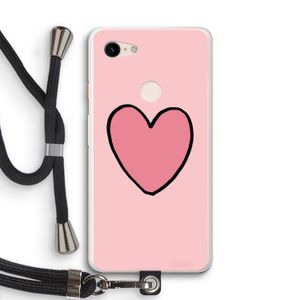 Hartje: Pixel 3 XL Transparant Hoesje met koord