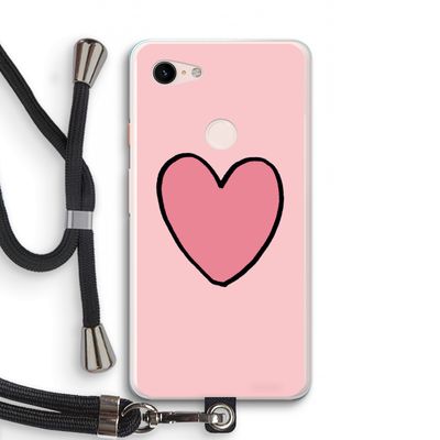 Hartje: Pixel 3 XL Transparant Hoesje met koord