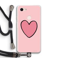 Hartje: Pixel 3 XL Transparant Hoesje met koord