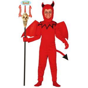 Duivel verkleedkleding kostuum voor kinderen - rood - jumpsuit - Halloween