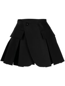 sacai short plissé à coupe évasée - Noir