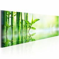 Schilderij - Green Bamboo , groen bamboe