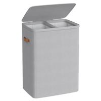Wasmand met twee compartimenten en uitneembare binnenzakken, Duifgrijs / 170 L