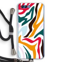 Colored Zebra: Honor 10 Transparant Hoesje met koord
