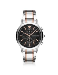 Emporio Armani Renato zwarte wijzerplaat roestvrij stalen HerenhorlogeAR11165