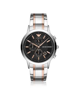Emporio Armani Renato zwarte wijzerplaat roestvrij stalen HerenhorlogeAR11165