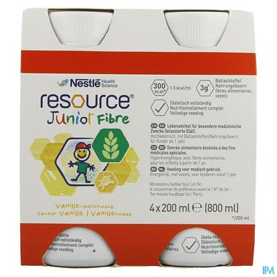 Resource Junior Fibre Vanille 4x200ml