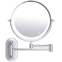 Draaibare Douche Spiegel met LED Verlichting - Stijlvol, Ruimtebesparend en Perfect voor Dagelijkse Verzorging!