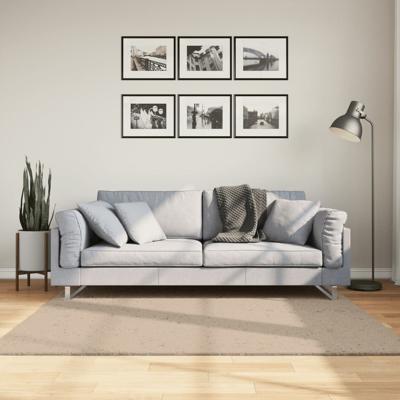 VidaXL Vloerkleed huarte laagpolig zacht wasbaar 160x160cm zandkleurig