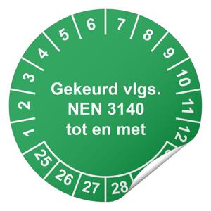 Keuringssticker NEN 3140  Ø 30 mm - 150 stickers (op rol)