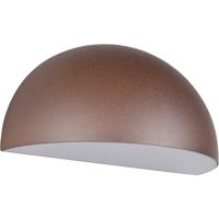 LED Wandlamp Buiten - E27 Fitting - Halfrond Roestkleur Aluminium - IP44
