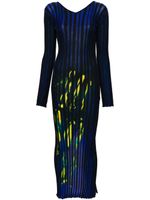 Louisa Ballou robe longue nervurée à col v - Noir