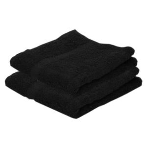 2x Voordelige handdoeken zwart 50 x 100 cm 420 grams   -