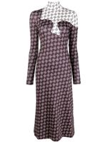 Rokh robe mi-longue à design bicolore - Marron