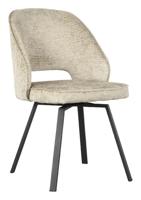 LABEL51 Draaibare Eetkamerstoel 'Lewis' Elegance stof, kleur Beige