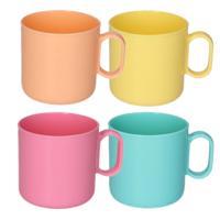 Plasticforte onbreekbare Drinkbekers - kunststof - 320 ml - 8x stuks - kinderen - mix kleuren