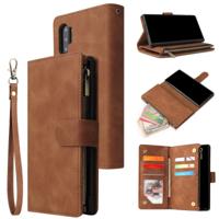 Voor Galaxy Note 10 + multifunctionele retro Frosted horizontale Flip lederen draagtas met kaartsleuf & houder & rits portemonnee & foto frame & Lanya
