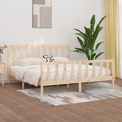 Bedframe massief hout 200x200 cm